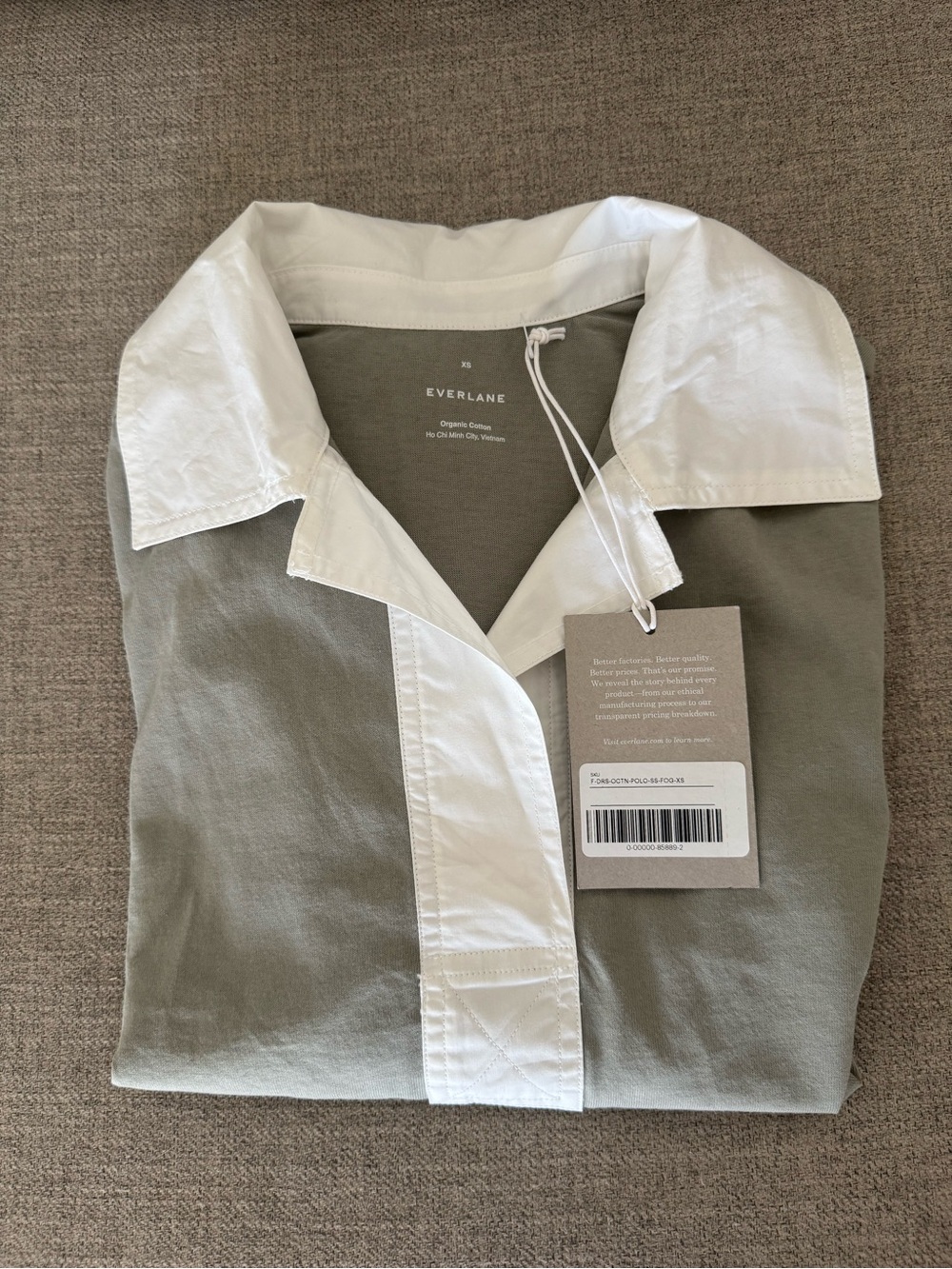 NWT Everlane Organic Cotton Polo Dress | Fog | XS